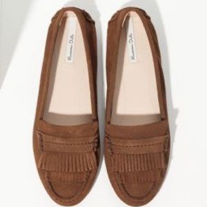 Massimo Dutti - Brown Split Suede Loafers